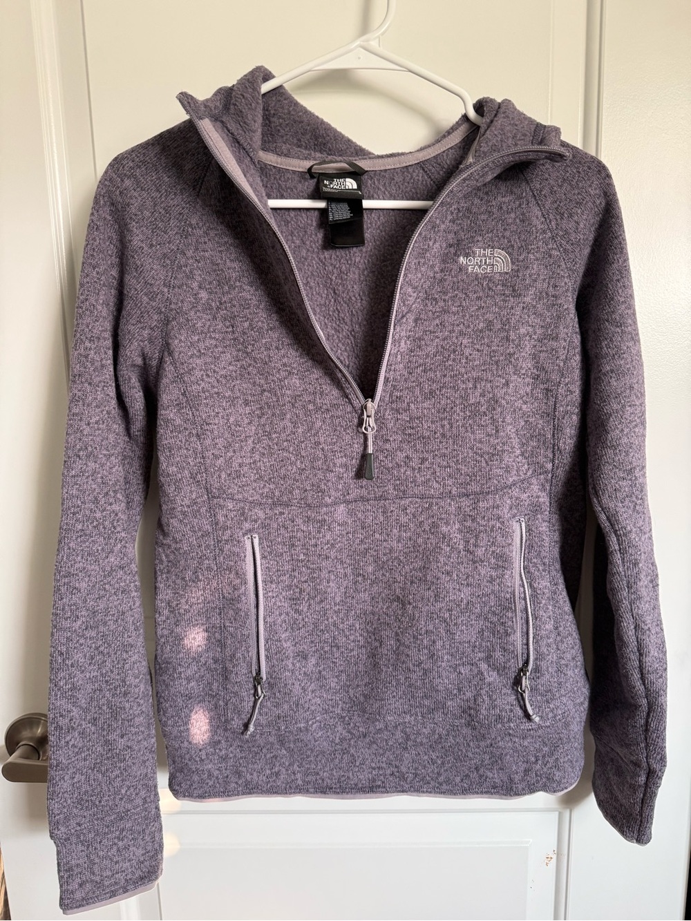 The North Face Heathered Lavender Quarter-Zip Fleece Pullover | Size Small
